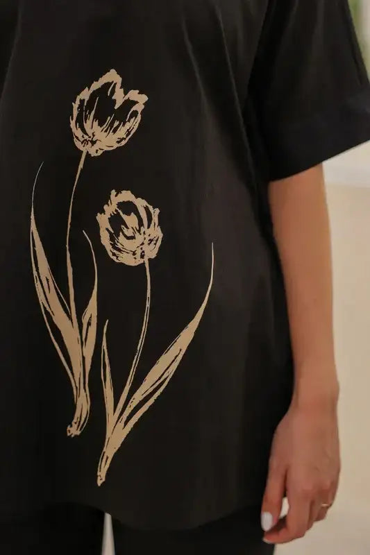 Blushing Black Tulip Cotton Co-ord Set