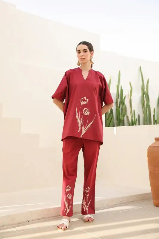 Blushing Tulip Cotton Co-ord Set