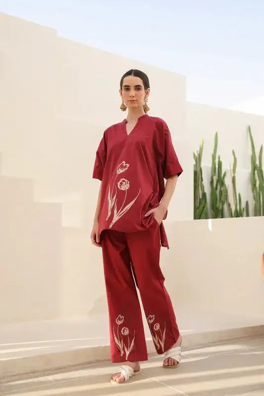 Blushing Tulip Cotton Co-ord Set