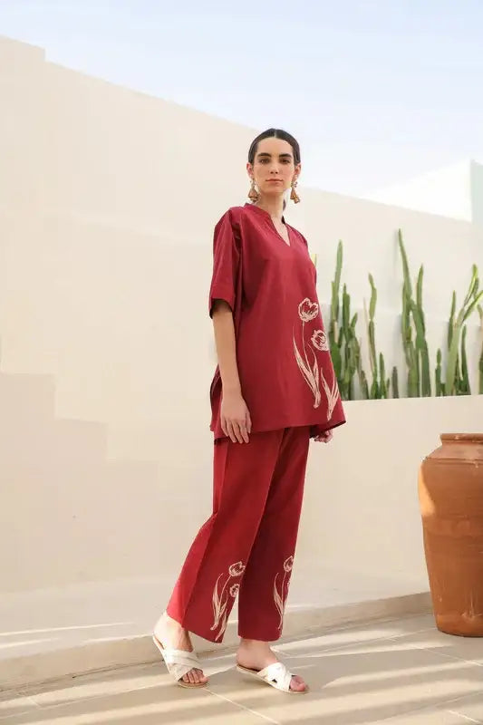 Blushing Tulip Cotton Co-ord Set