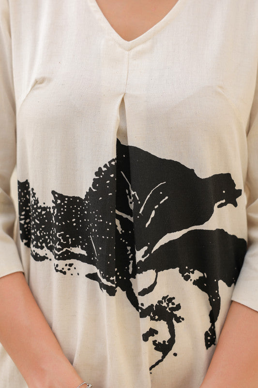 Floral Chalk Beige Cotton Co-ord Set
