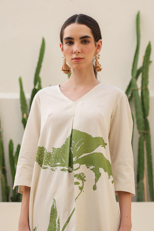 Floral Moss Cream Cotton Co-ord Set