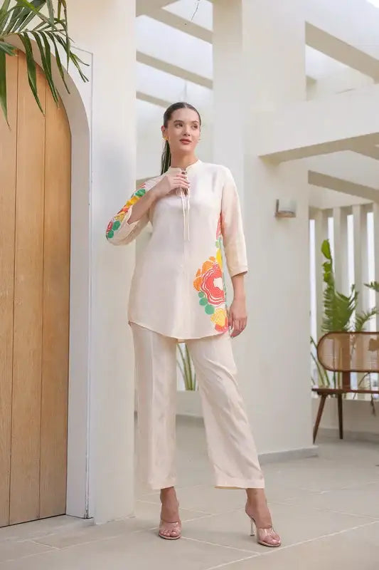 Citrus Glow Russian Silk Co-ord Set