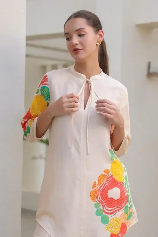Citrus Glow Russian Silk Co-ord Set