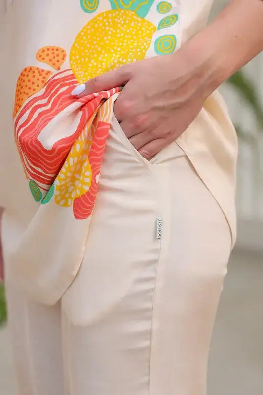 Citrus Glow Russian Silk Co-ord Set