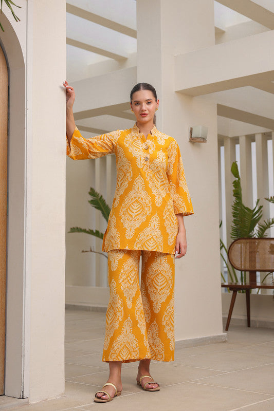 Tuscan Sun Yellow Cotton Co-ord Set