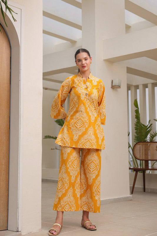 Tuscan Sun Yellow Cotton Co-ord Set