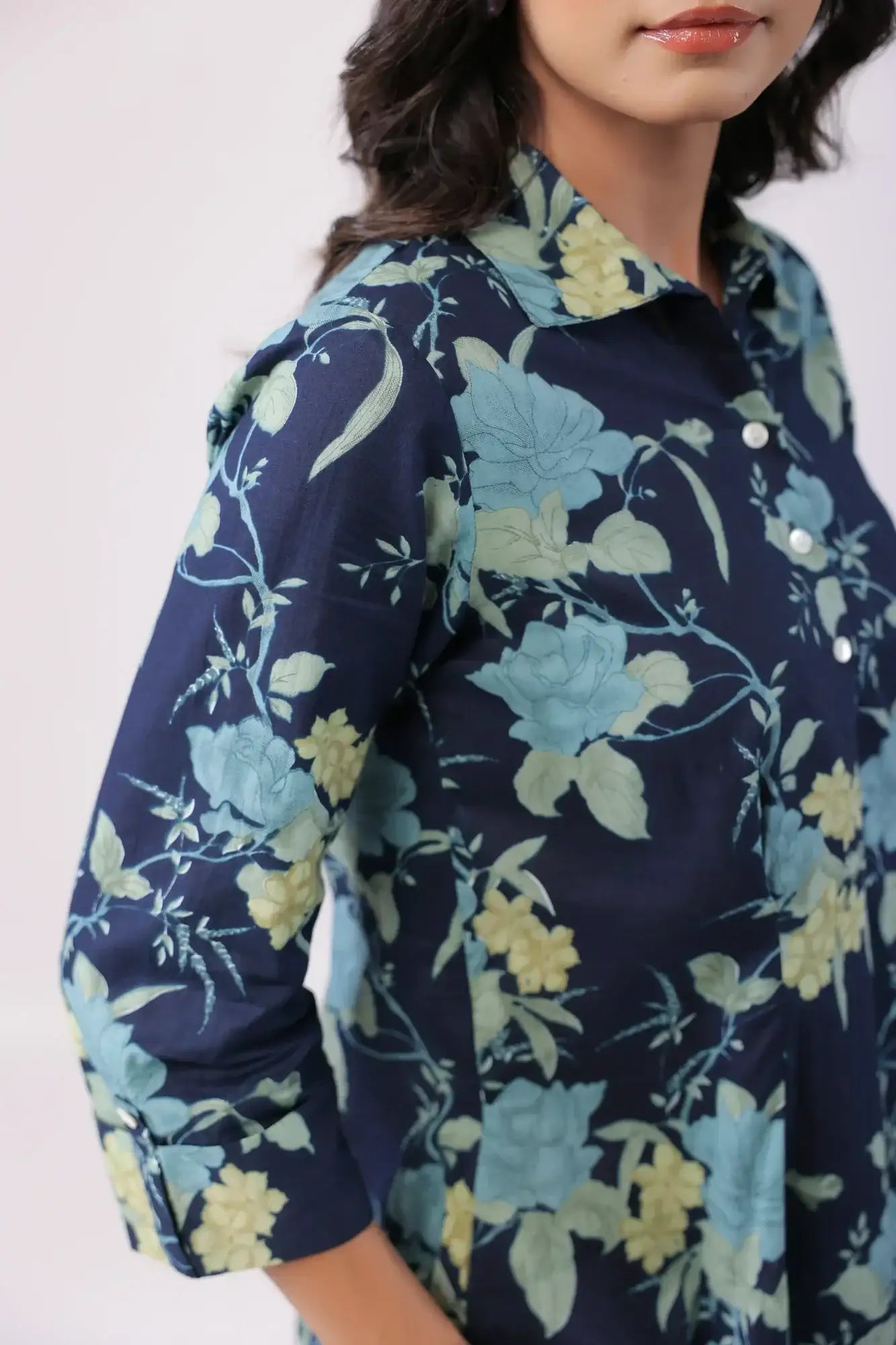 Twilight Floral Blue Cotton Co-ord Set