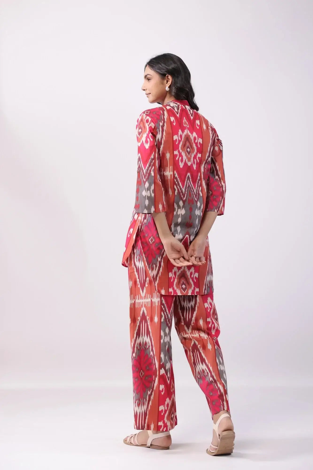 Rich Ikat Multicoloured Cotton Co-ord Set