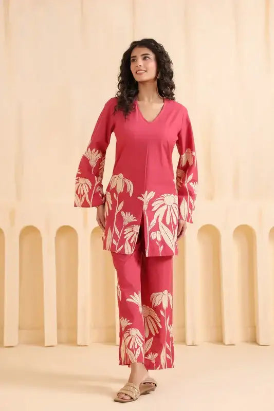 Crimson Royale Cotton Co-ord Set