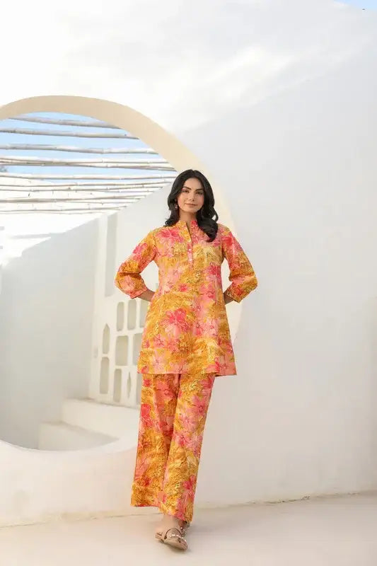 Sunset Bloom Cotton Co-ord Set