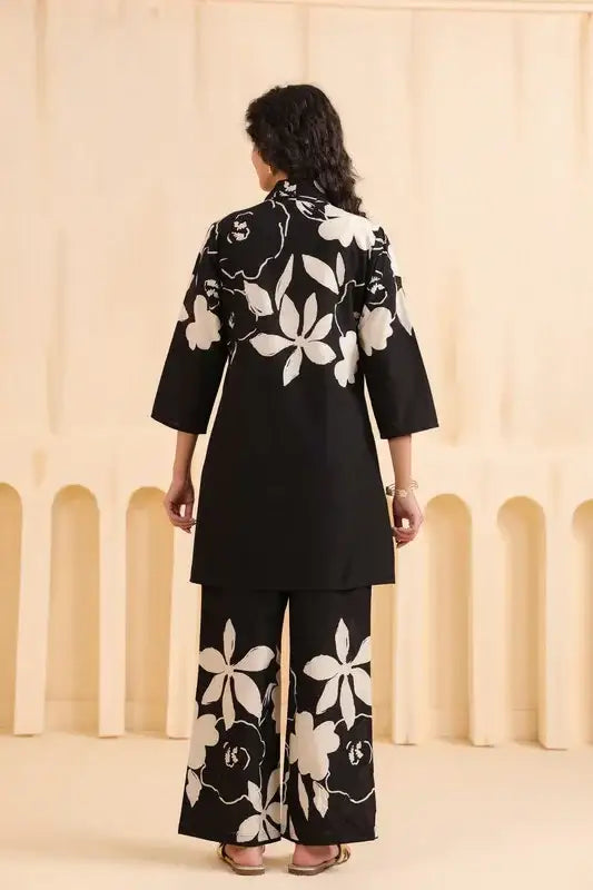 Noir Bloom Cotton Co-ord Set