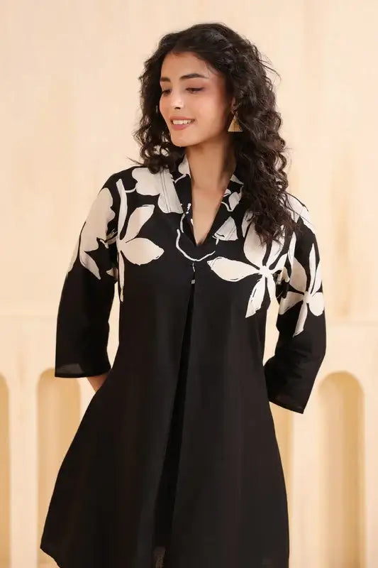 Noir Bloom Cotton Co-ord Set