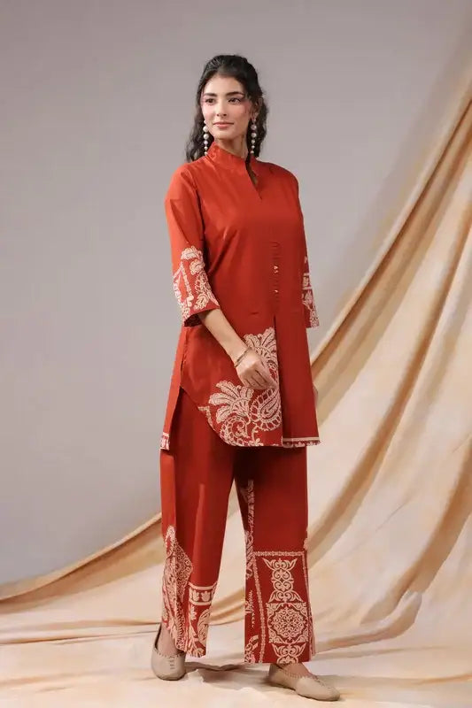Rust Paisley Cotton Co-ord Set
