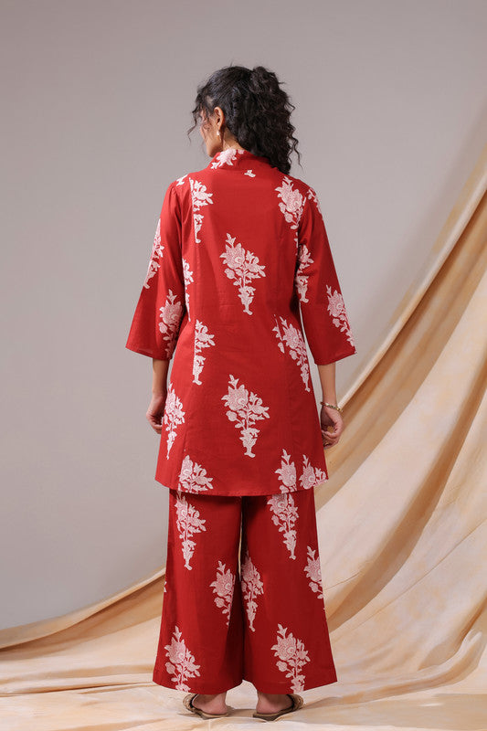 Crimson Vine Cotton Co-ord Set