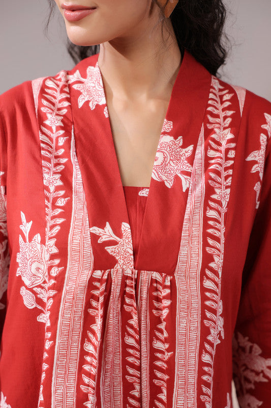 Crimson Vine Cotton Co-ord Set