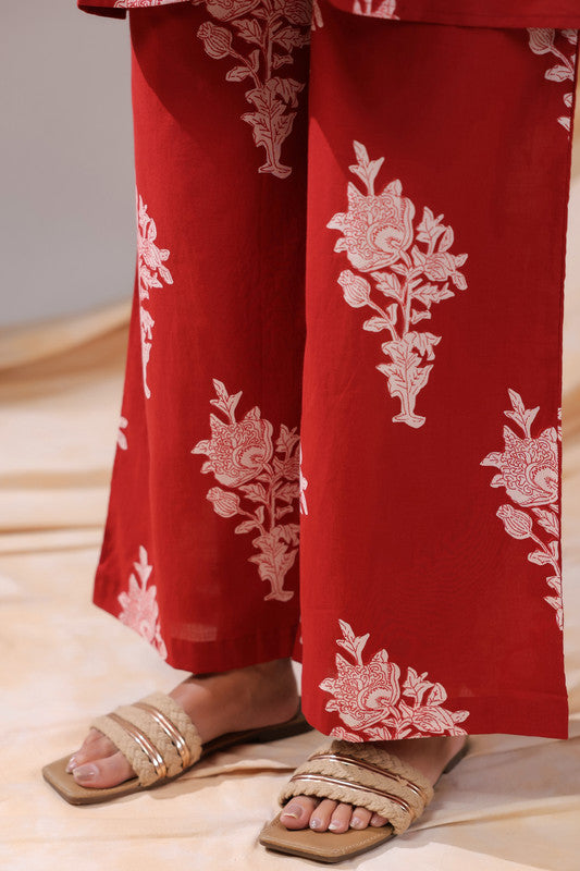 Crimson Vine Cotton Co-ord Set