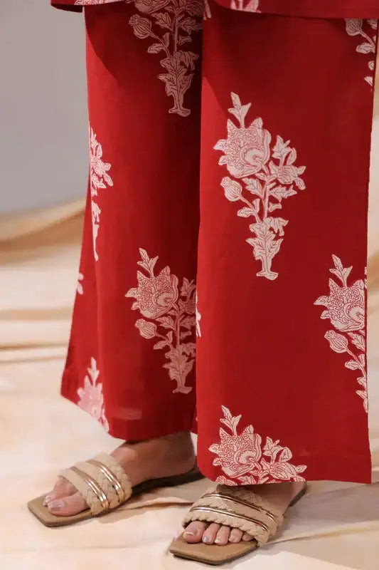 Crimson Vine Cotton Co-ord Set
