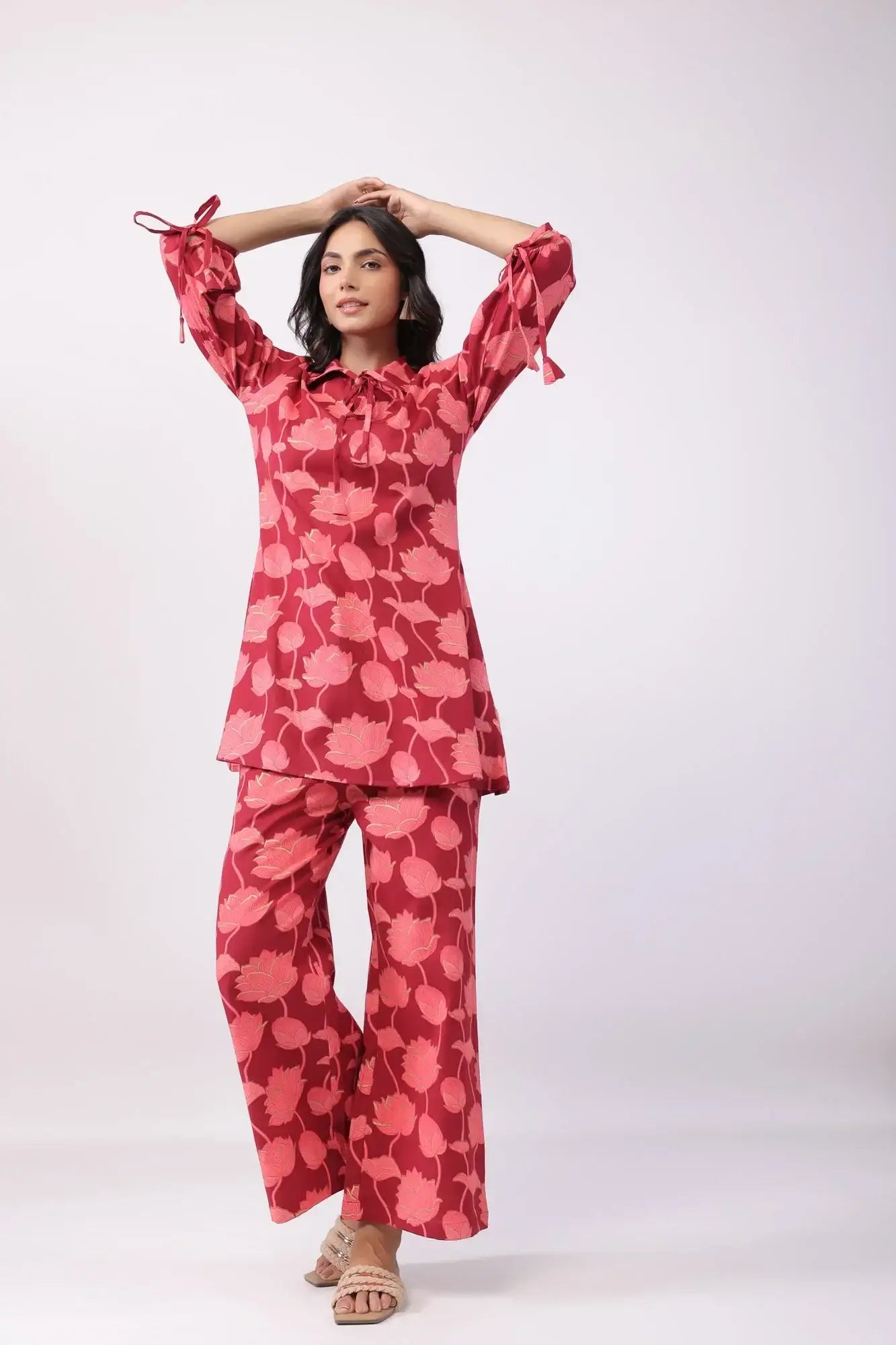 Magenta Finesse Cotton Flex Co-ord Set