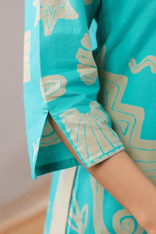 Aqua Rhythm Cotton Co-ord Set