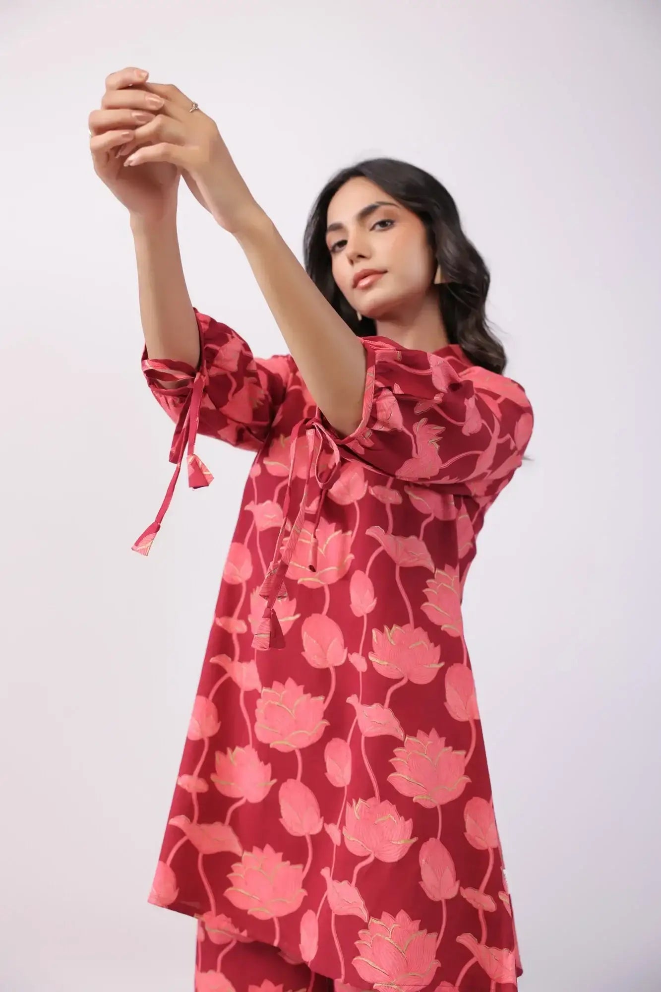 Magenta Finesse Cotton Flex Co-ord Set