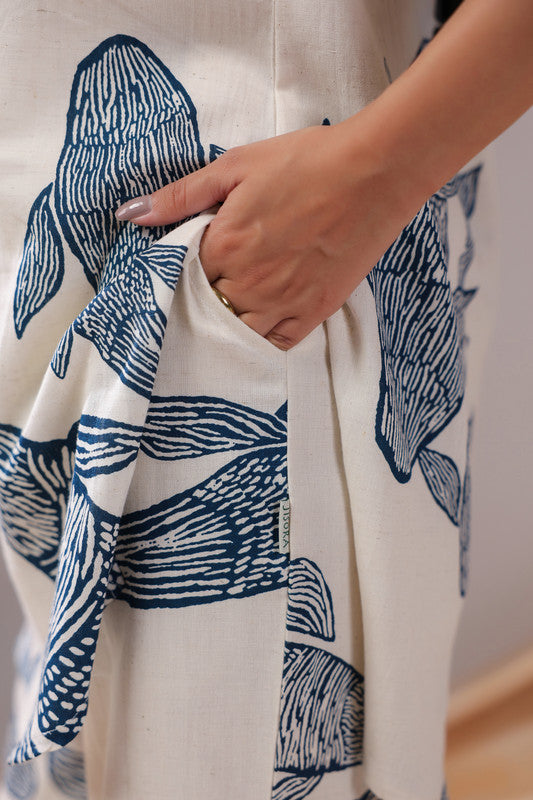 Ivory Koi Cotton Flex Co-ord Set