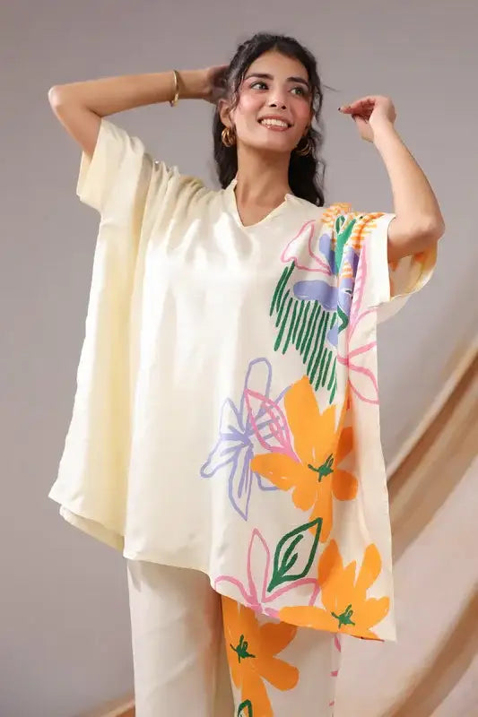 Tropical Canvas Russian Silk Co-ord Set