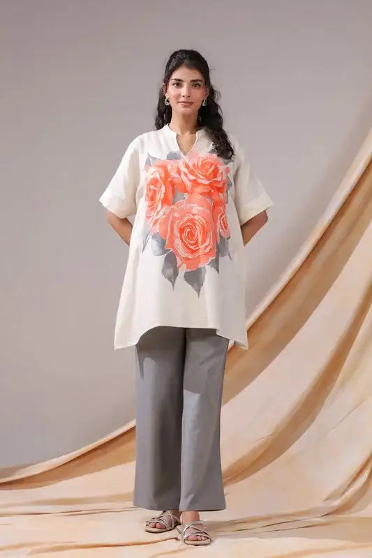 Coral Rose Cotton Flex Co-ord Set