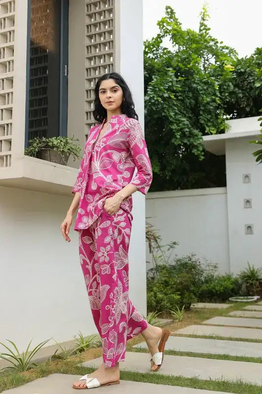 Rosy Lineage Cotton Co-ord Set