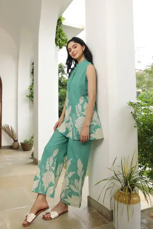 Coral Reef Floral Cotton Co-ord Set