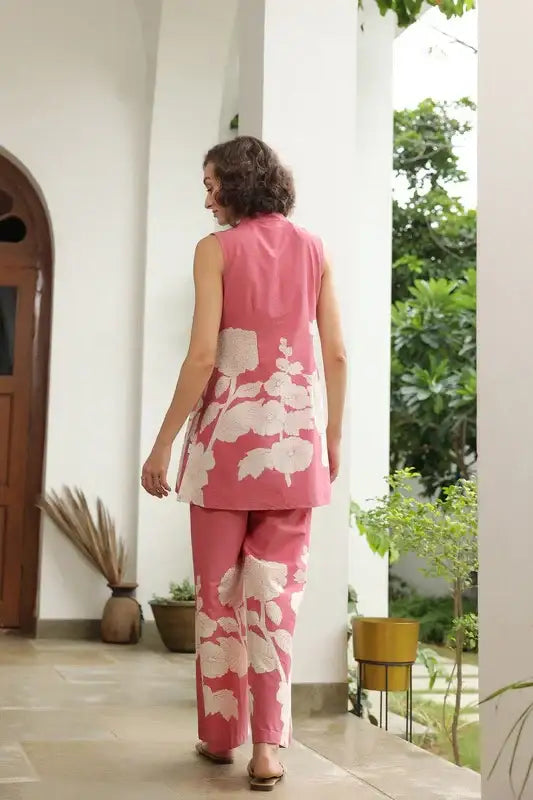 Pink Vine Cotton Co-ord Set