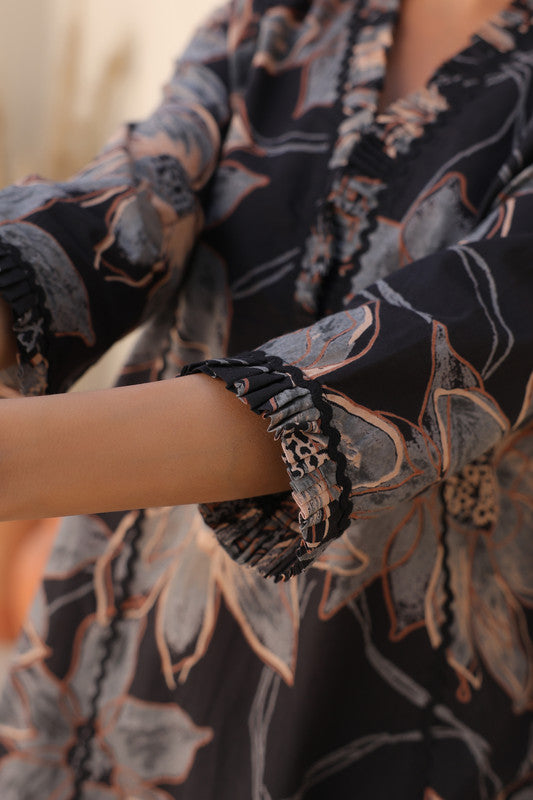 Midnight Bloom Black Floral Cotton Co-ord Set