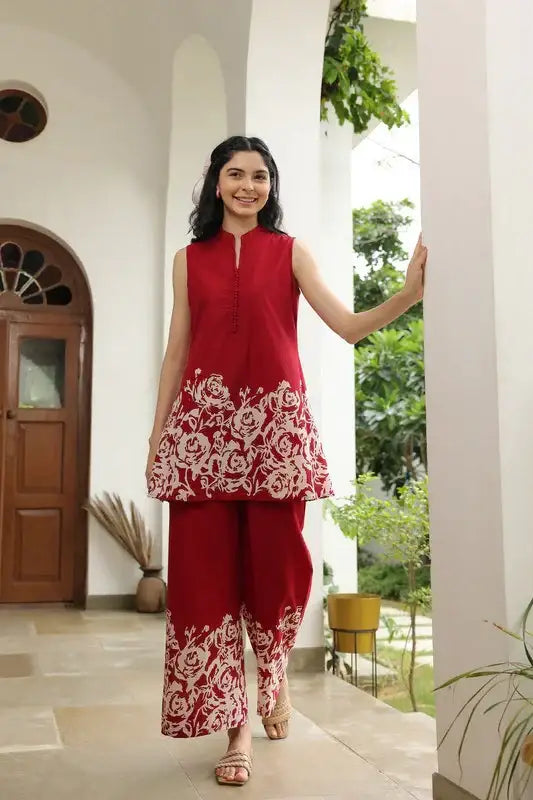 Roseate Bliss Cotton Co-ord Set
