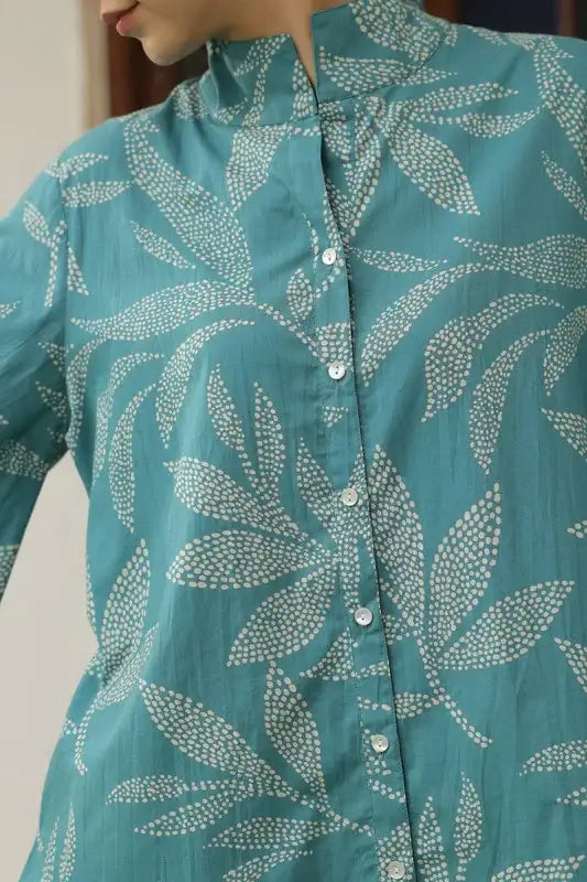 Petal Dot Harmony Blue Cotton Co-ord Set