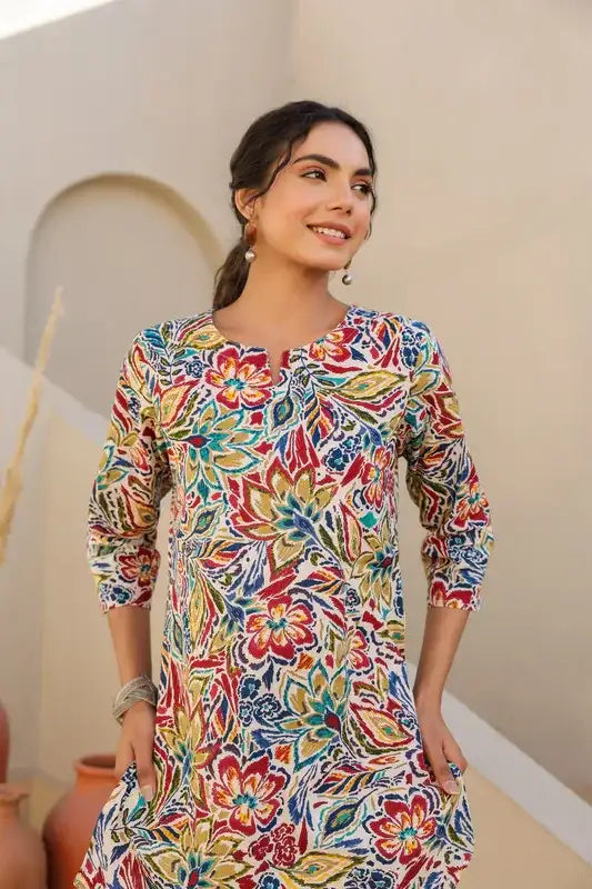 Vibrant Floral Cotton Loungewear Set