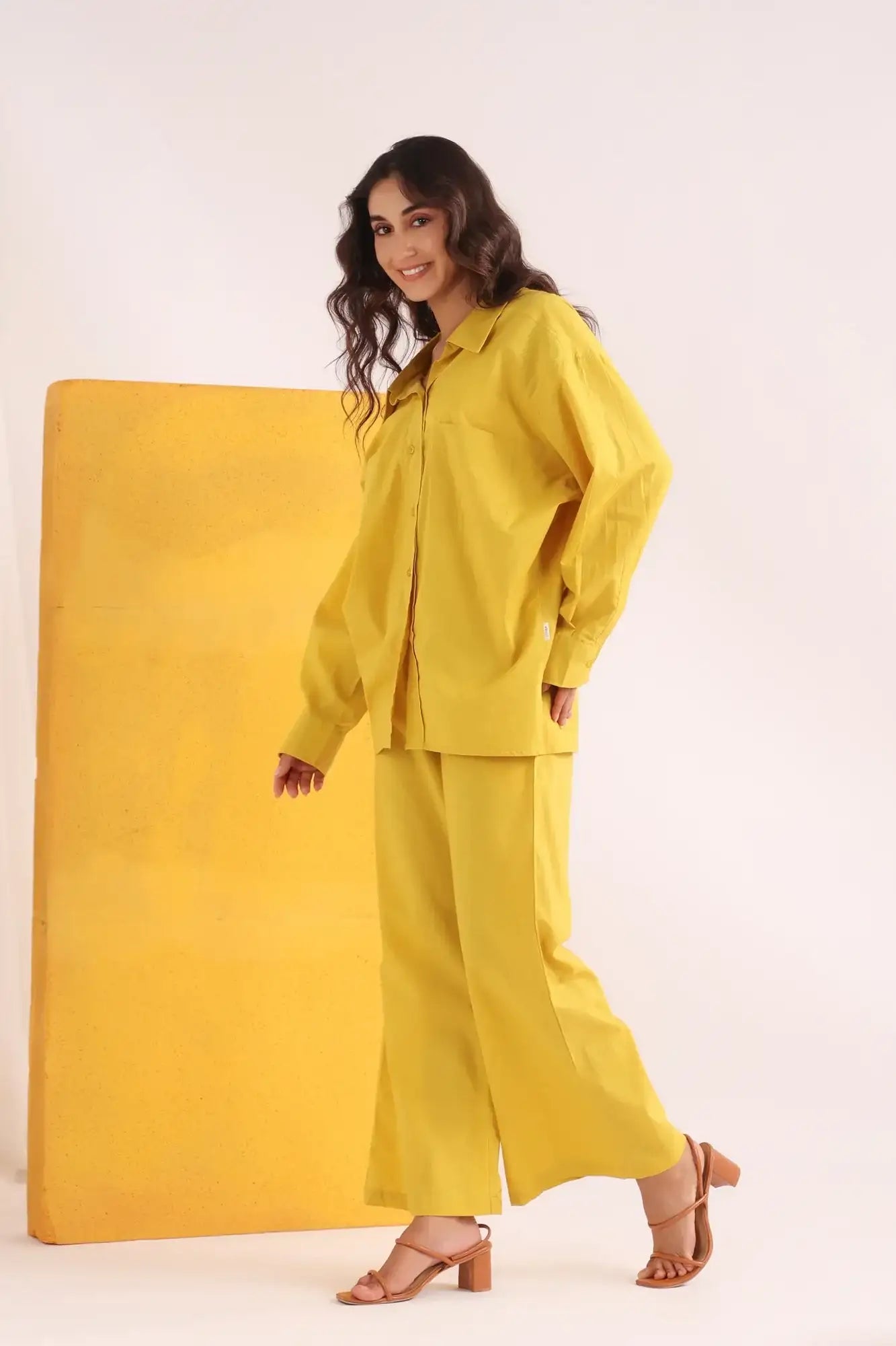 Vivid Yellow Breeze Cotton Co-ord Set