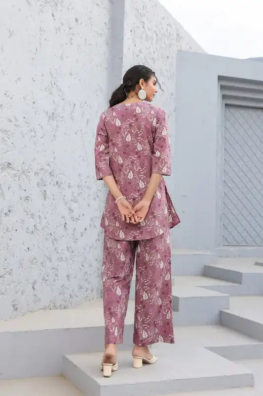 Mauve Whisper Cotton Loungewear Set