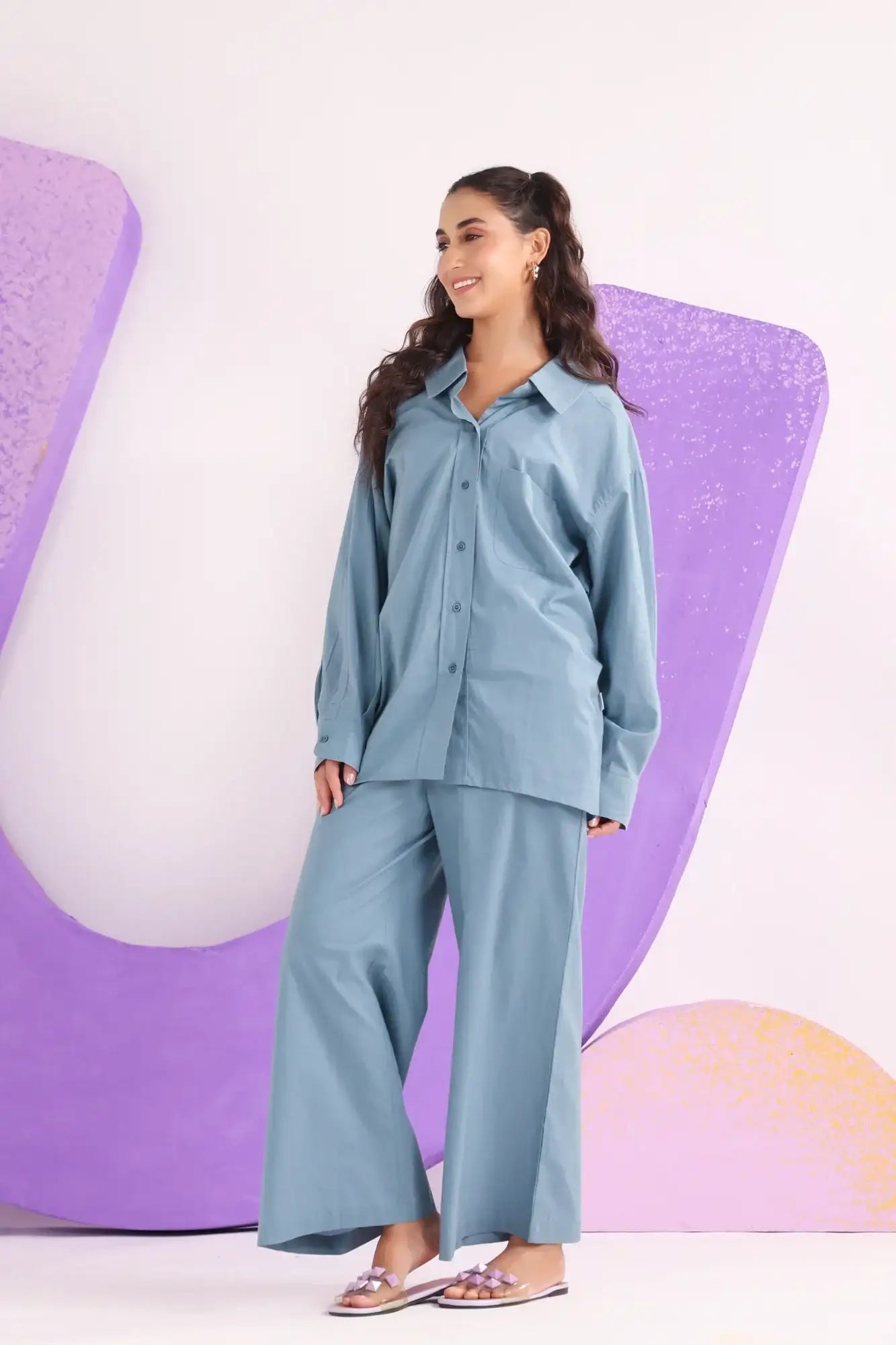 Blue Serenity Cotton Co-ord Set