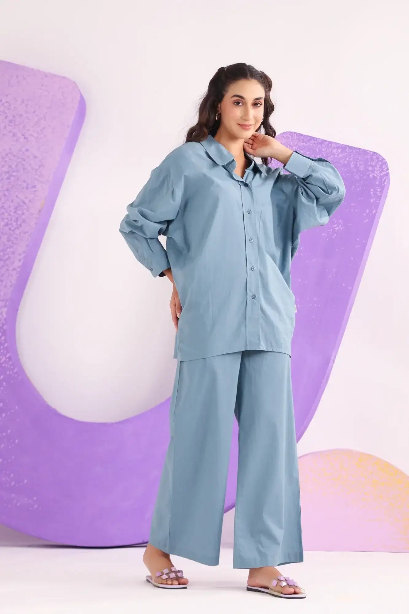 Blue Serenity Cotton Co-ord Set