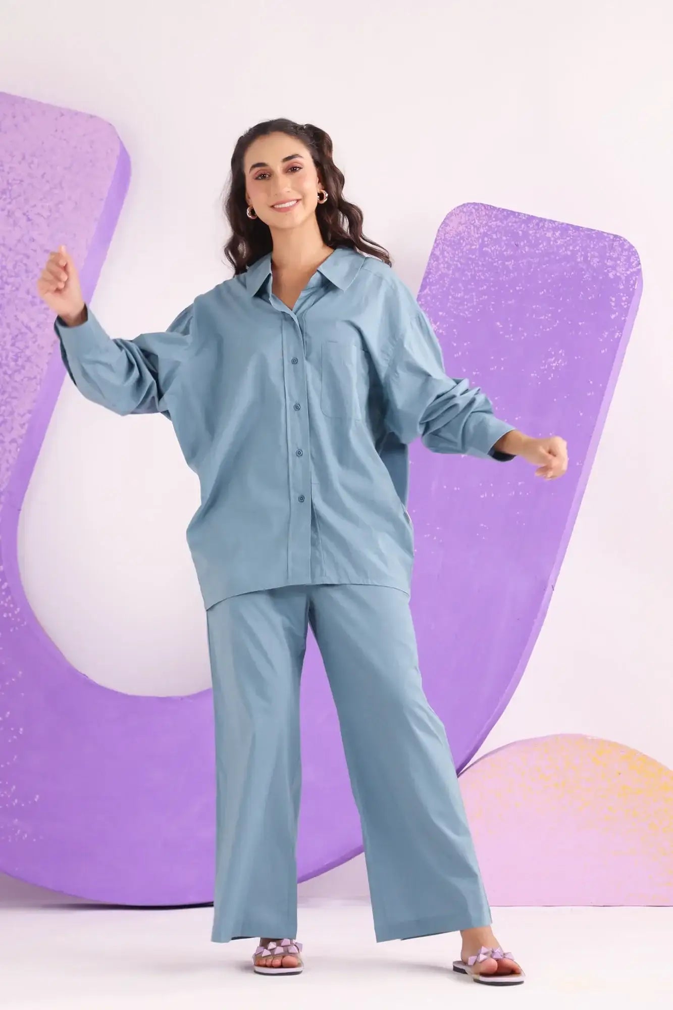 Blue Serenity Cotton Co-ord Set