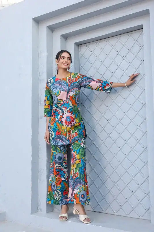 Vivid Bloom Ensemble Cotton Loungewear Set