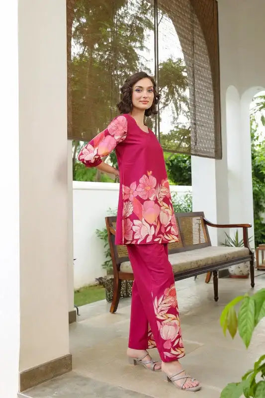 Sweet Petal Serenade Cotton Co-ord Set