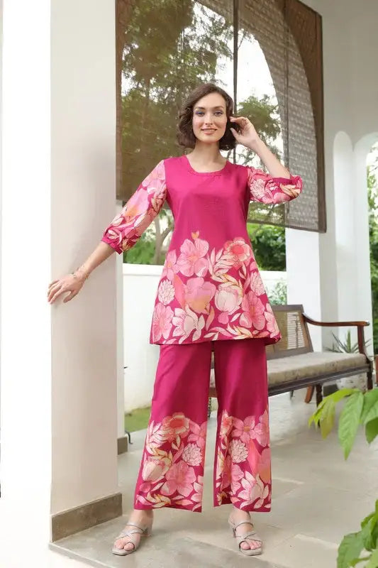 Sweet Petal Serenade Cotton Co-ord Set