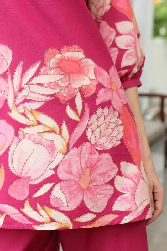 Sweet Petal Serenade Cotton Co-ord Set