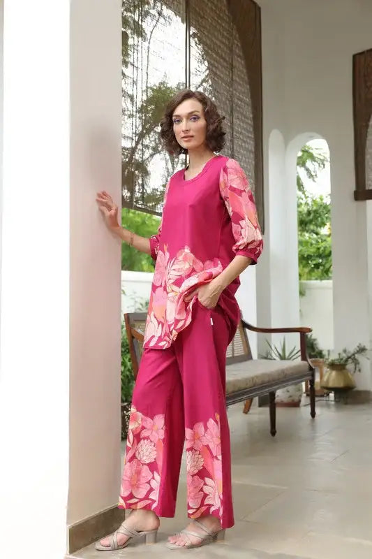 Sweet Petal Serenade Cotton Co-ord Set