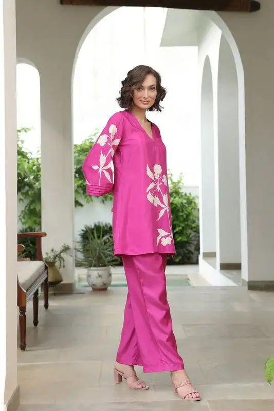 Verdant Vogue Russian Silk Co-ord Set
