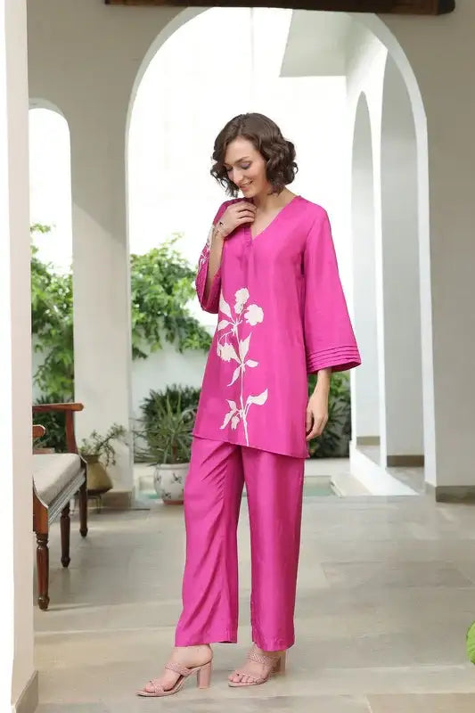 Verdant Vogue Russian Silk Co-ord Set