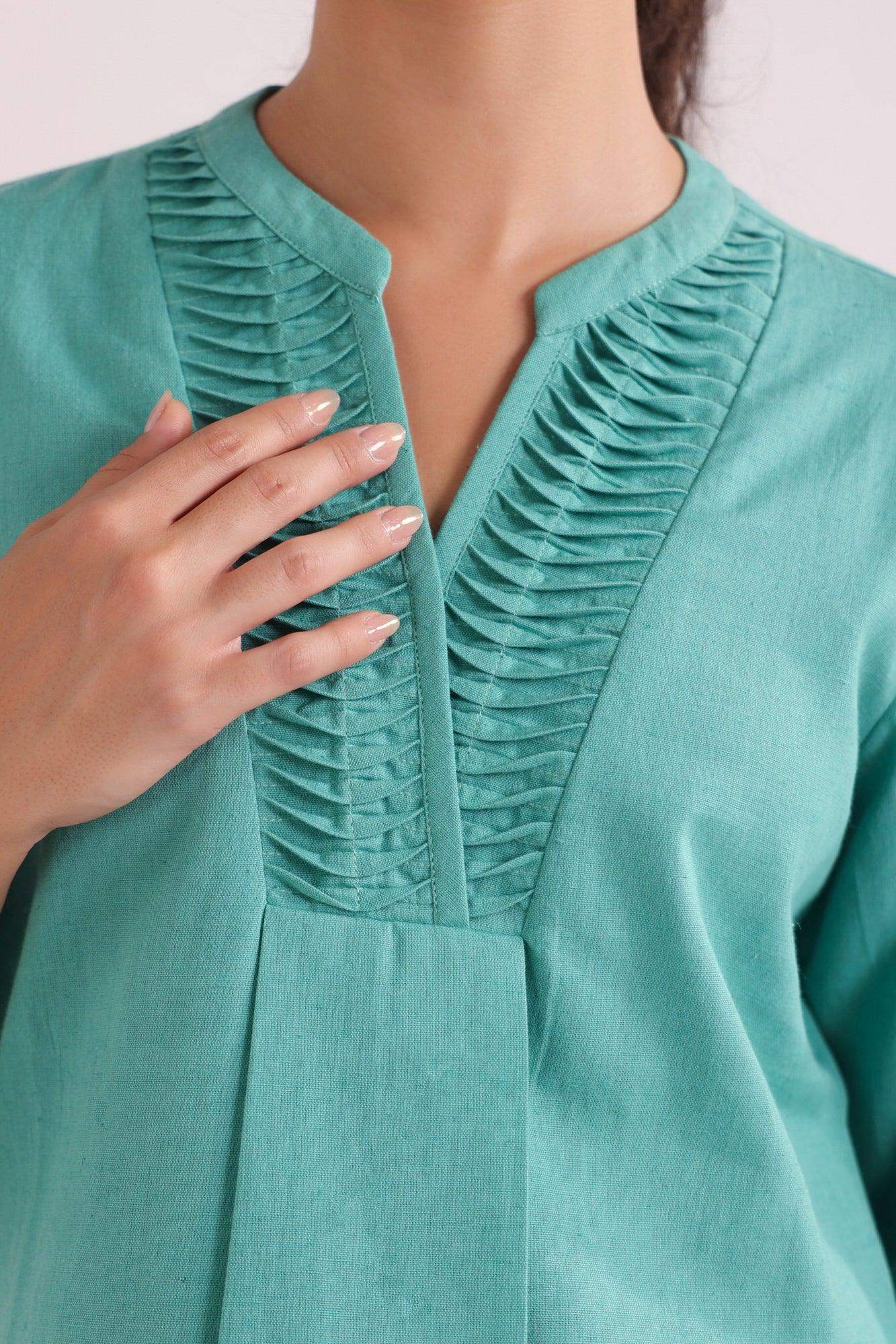 Teal Harmony Cotton Co-ord Set