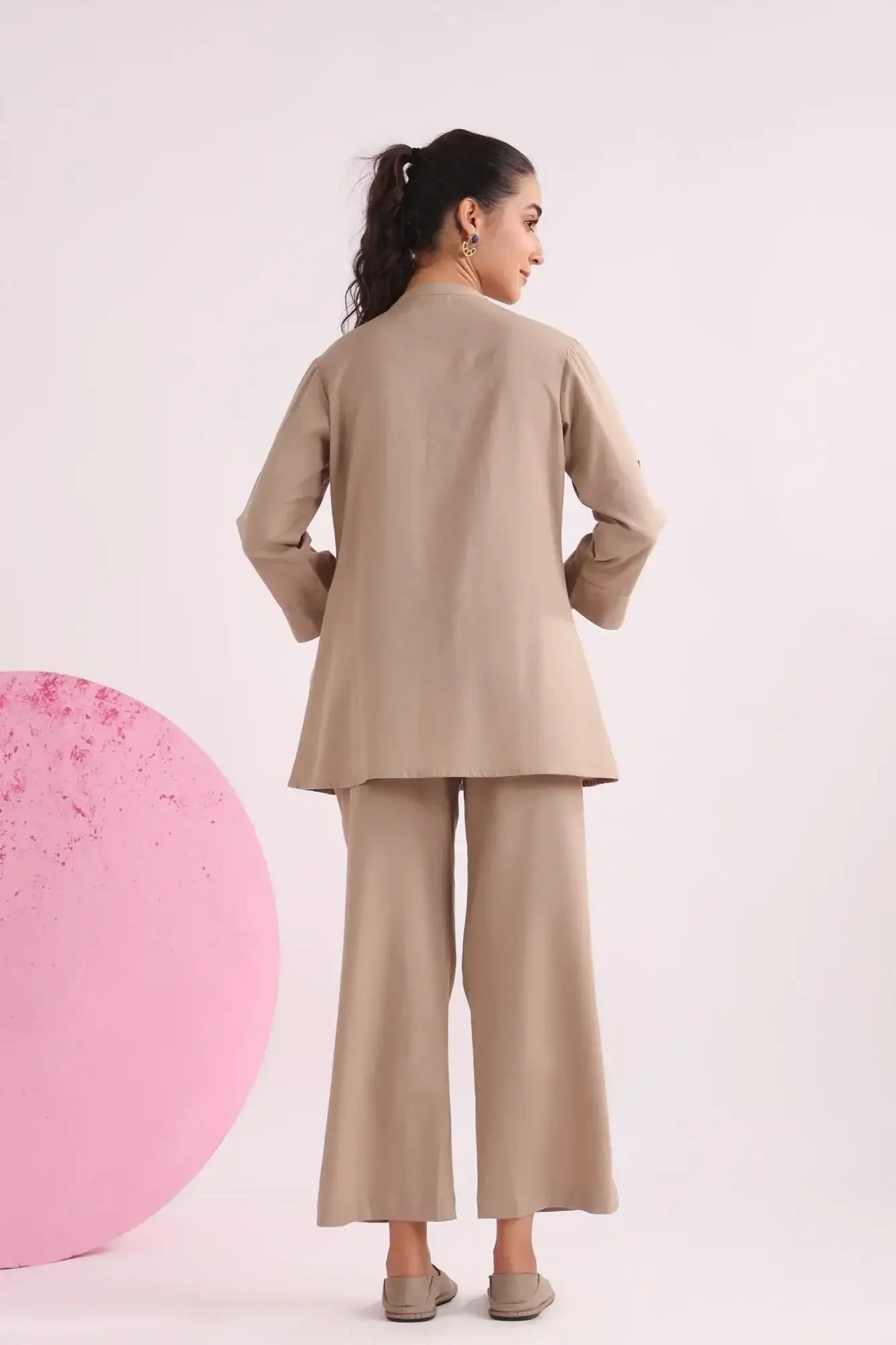 Classic Beige Cotton Flex Co-ord Set