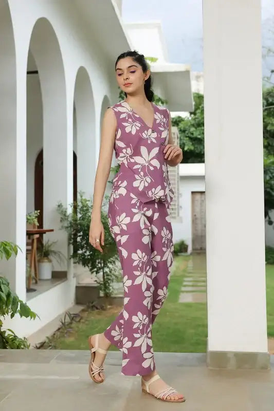 Violet Vine Cotton Flex Co-ord Set